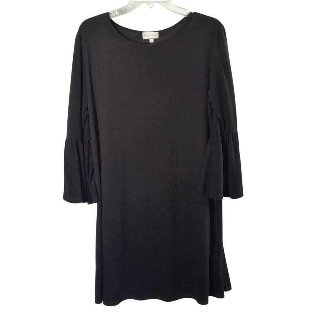Simply Southern Shift Dress Women's Size XL Black 3/4 Bell sleeve Soft Knit